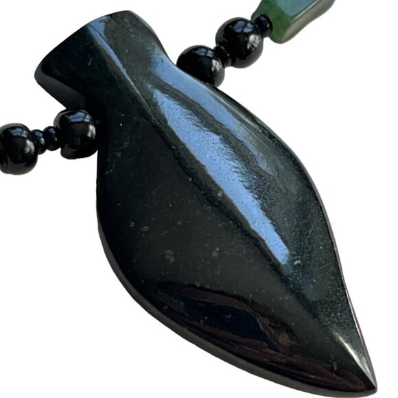 Black Arrowhead 16.5" Beaded Necklace Hippie Artsy Granola Bohemian Festival - Picture 7 of 7